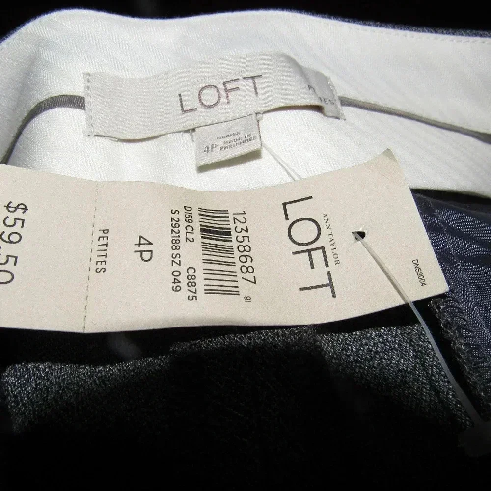 NWT Ann Taylor LOFT Marisa  Gray Ankle Pants Sz 4P
